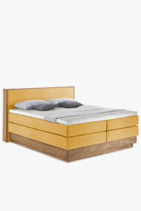 Boxspringbett Moneta 180x200 Eiche Stoff Stauraum inkl.